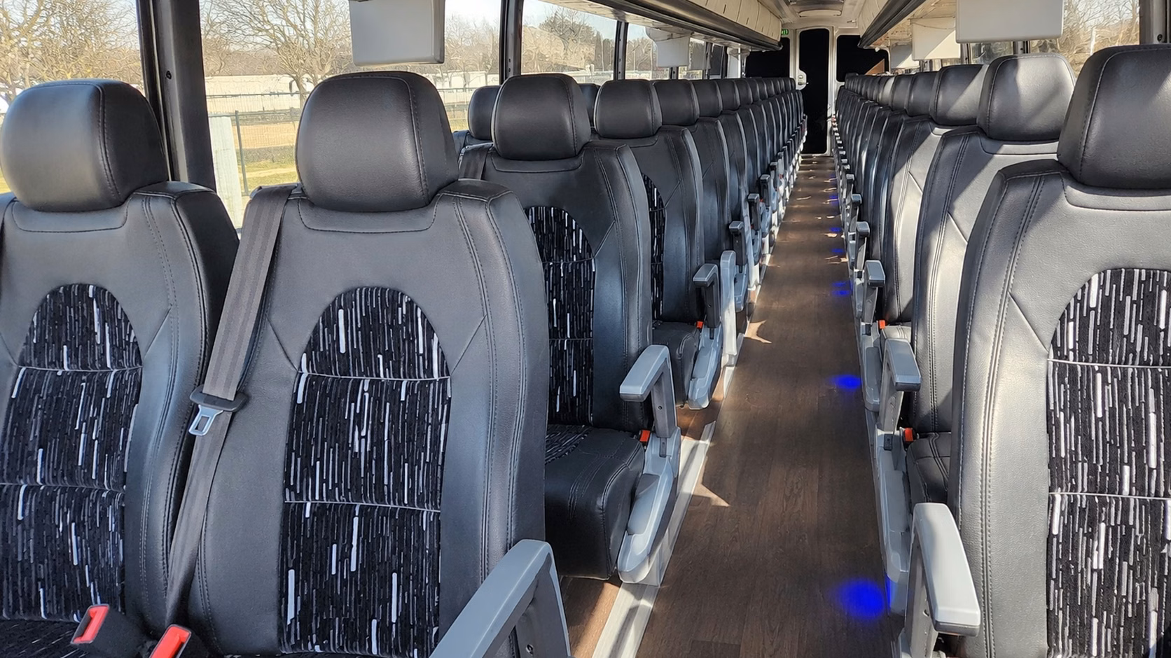 56 passenger charter bus inside