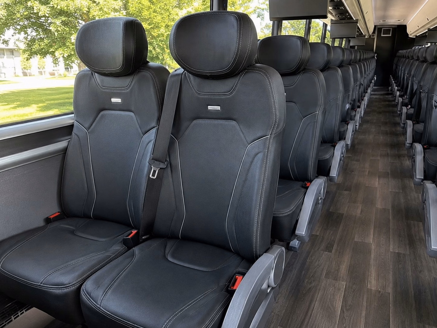 56 passenger charter bus interior