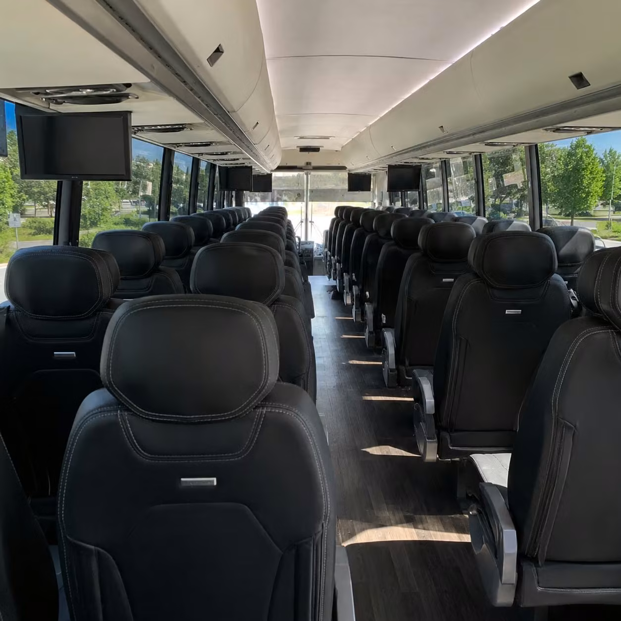rock hill charter bus rental interior